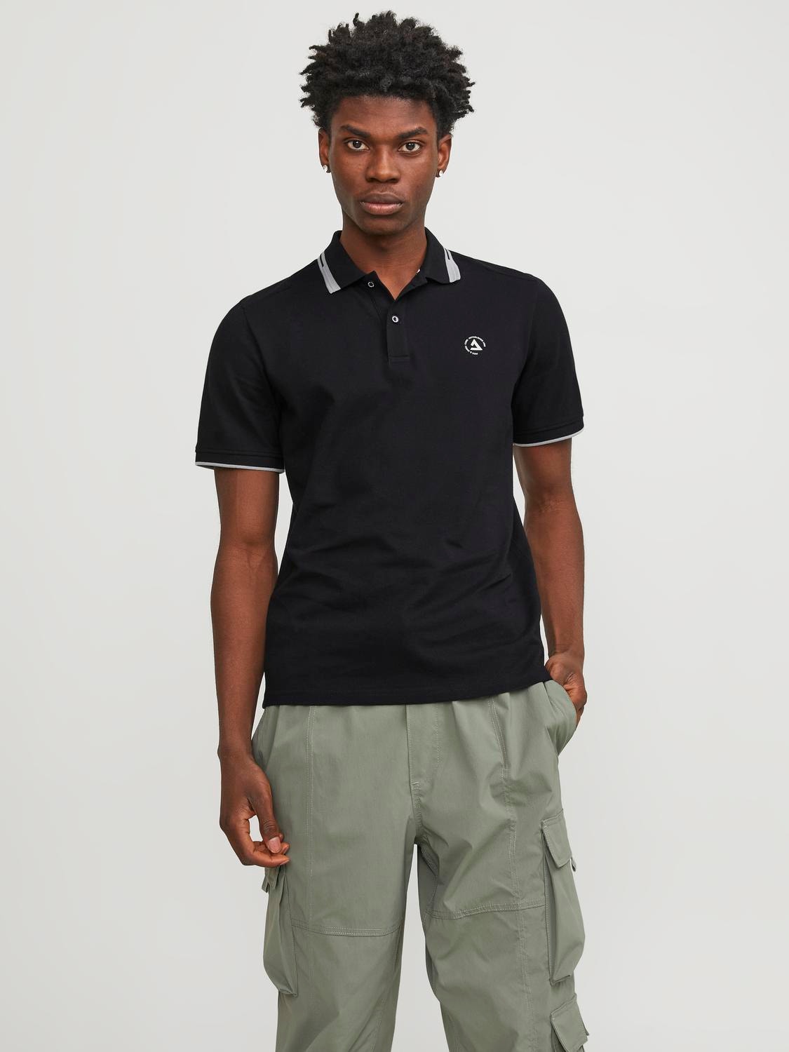 Jack & Jones Ühevärviline Polo T-särk -Black - 12252395