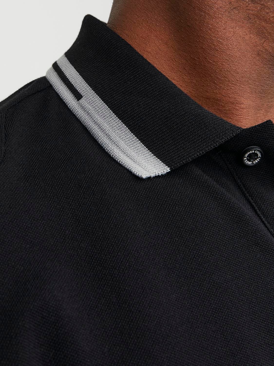 Jack & Jones Vienspalvis Polo kaklas Marškinėliai -Black - 12252395