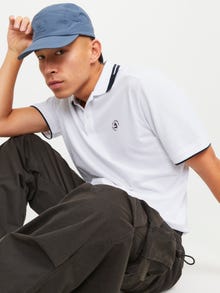 Jack & Jones Vienspalvis Polo kaklas Marškinėliai -White - 12252395