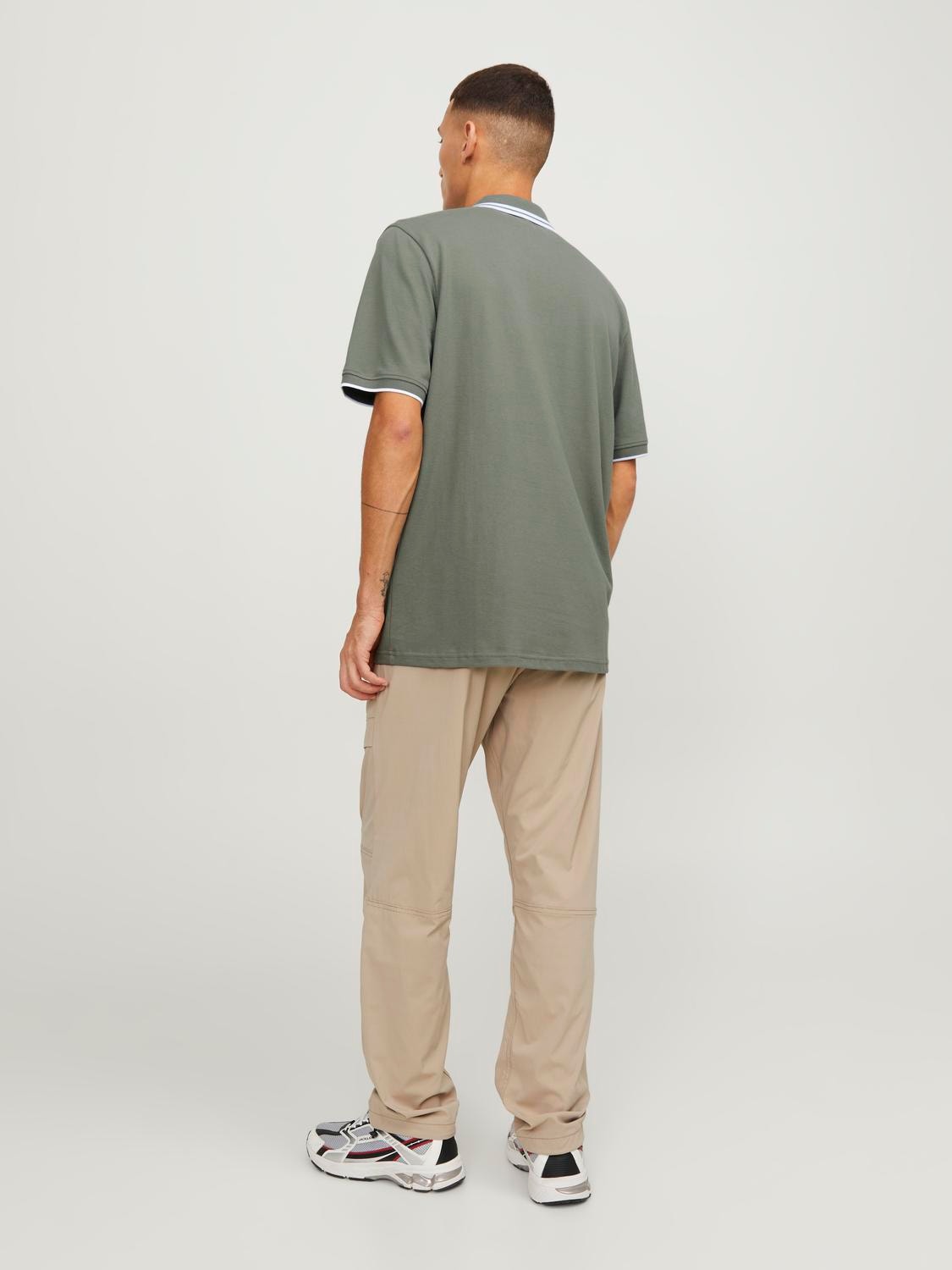 Jack & Jones Enfärgat Polo T-shirt -Agave Green - 12252395