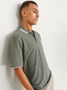 Jack & Jones Enfärgat Polo T-shirt -Agave Green - 12252395