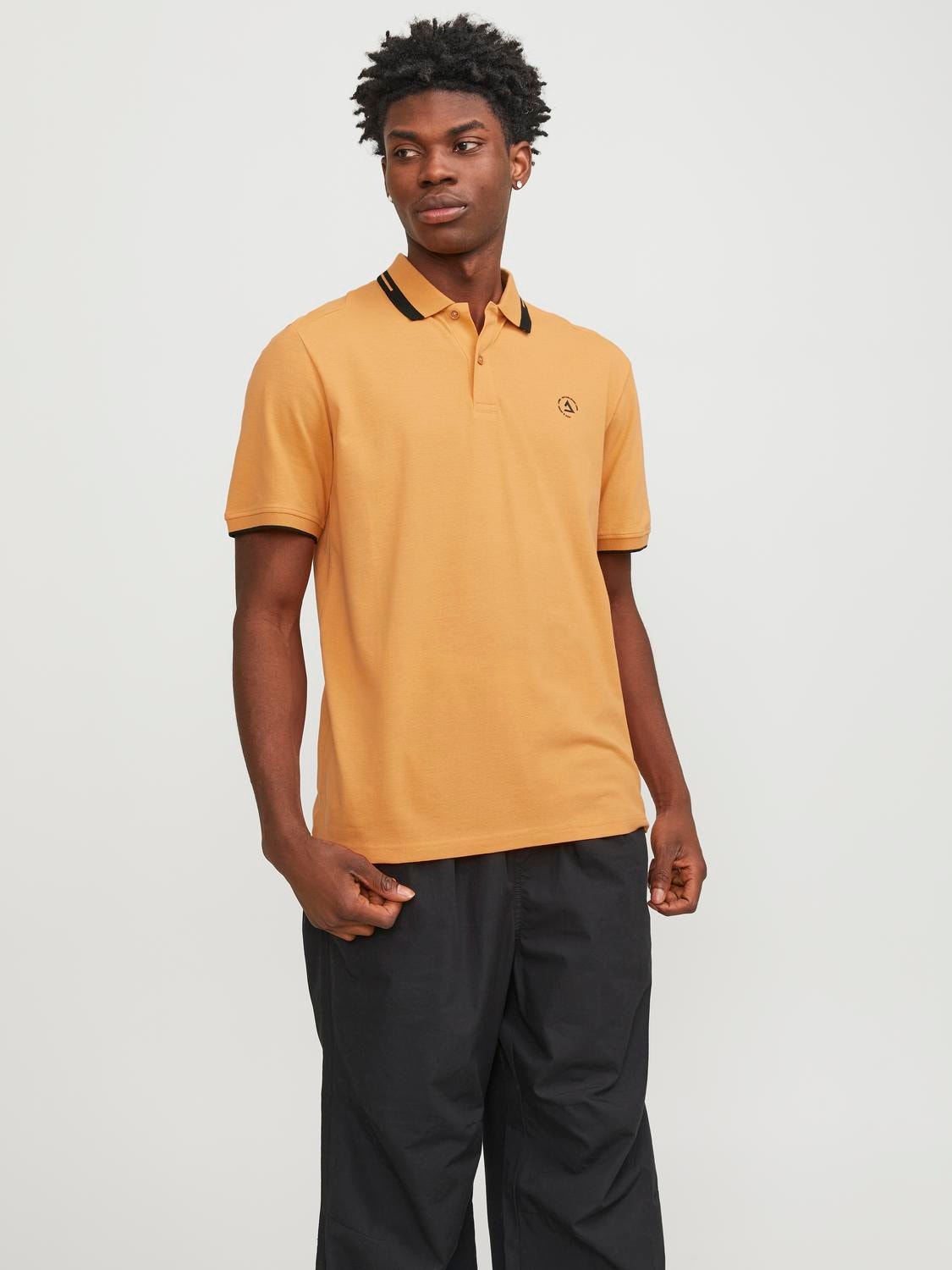 Jack & Jones Gładki Polo T-shirt -Tangerine - 12252395