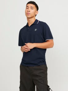 Jack & Jones Enfärgat Polo T-shirt -Navy Blazer - 12252395