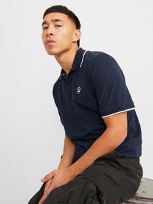 Jack & Jones Enfärgat Polo T-shirt -Navy Blazer - 12252395