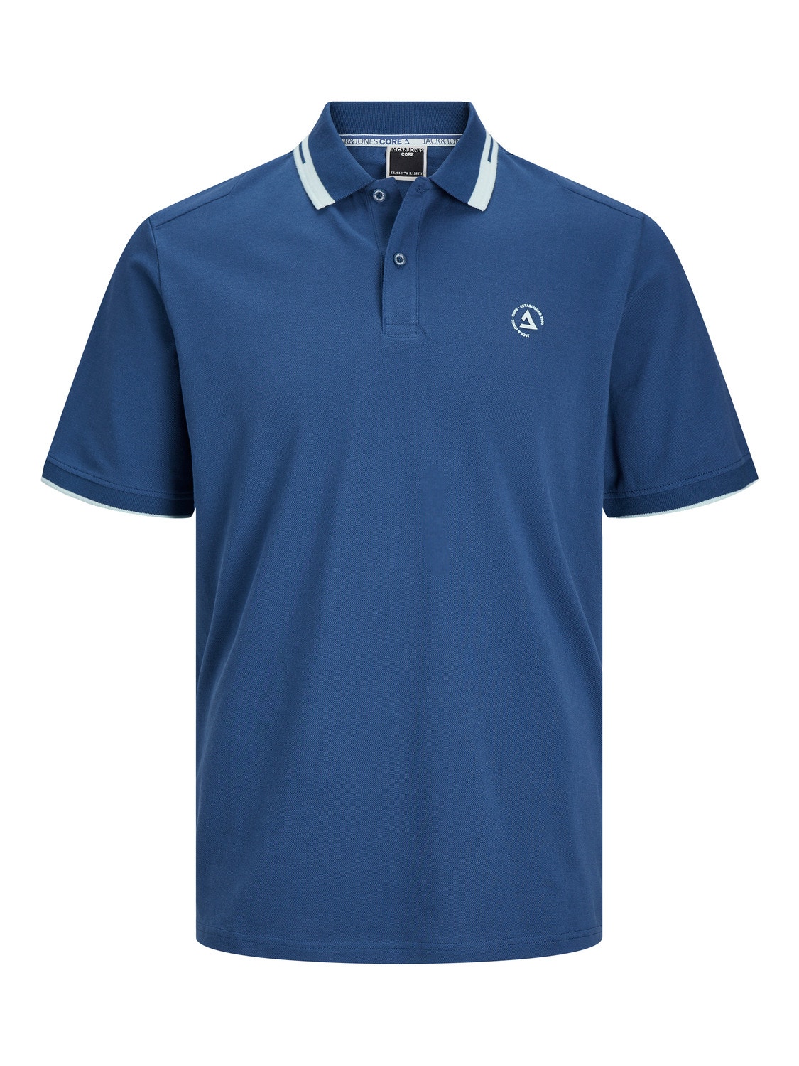 Jack & Jones Enfärgat Polo T-shirt -Ensign Blue - 12252395