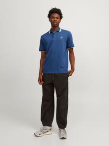 Jack & Jones Enfärgat Polo T-shirt -Ensign Blue - 12252395