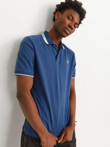 Jack & Jones Bez vzoru Polo límec Tričko -Ensign Blue - 12252395