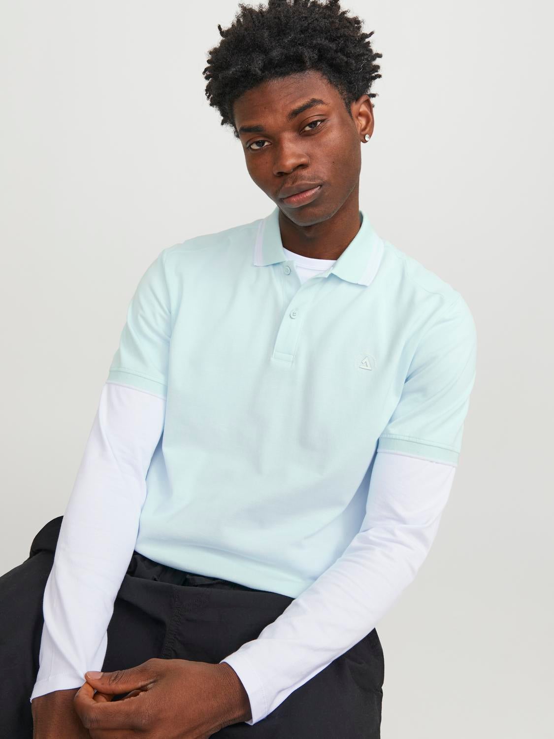 Plain long sleeve polo shirts sale