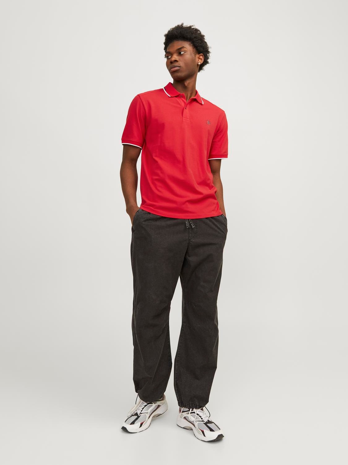 Jack & Jones Sima Póló Trikó -True Red - 12252395