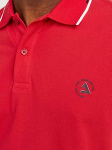 Jack & Jones Vienspalvis Polo kaklas Marškinėliai -True Red - 12252395