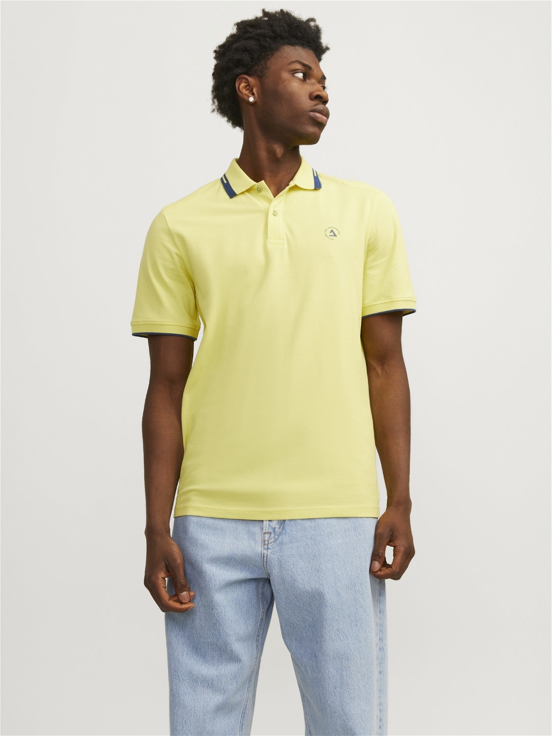 Jack & Jones Einfarbig Polo T-shirt -Lemon Verbena - 12252395
