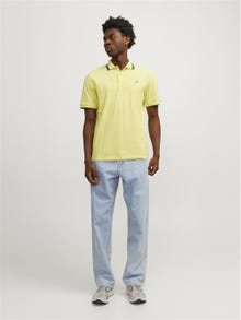 Jack & Jones Ensfarvet Polo T-shirt -Lemon Verbena - 12252395