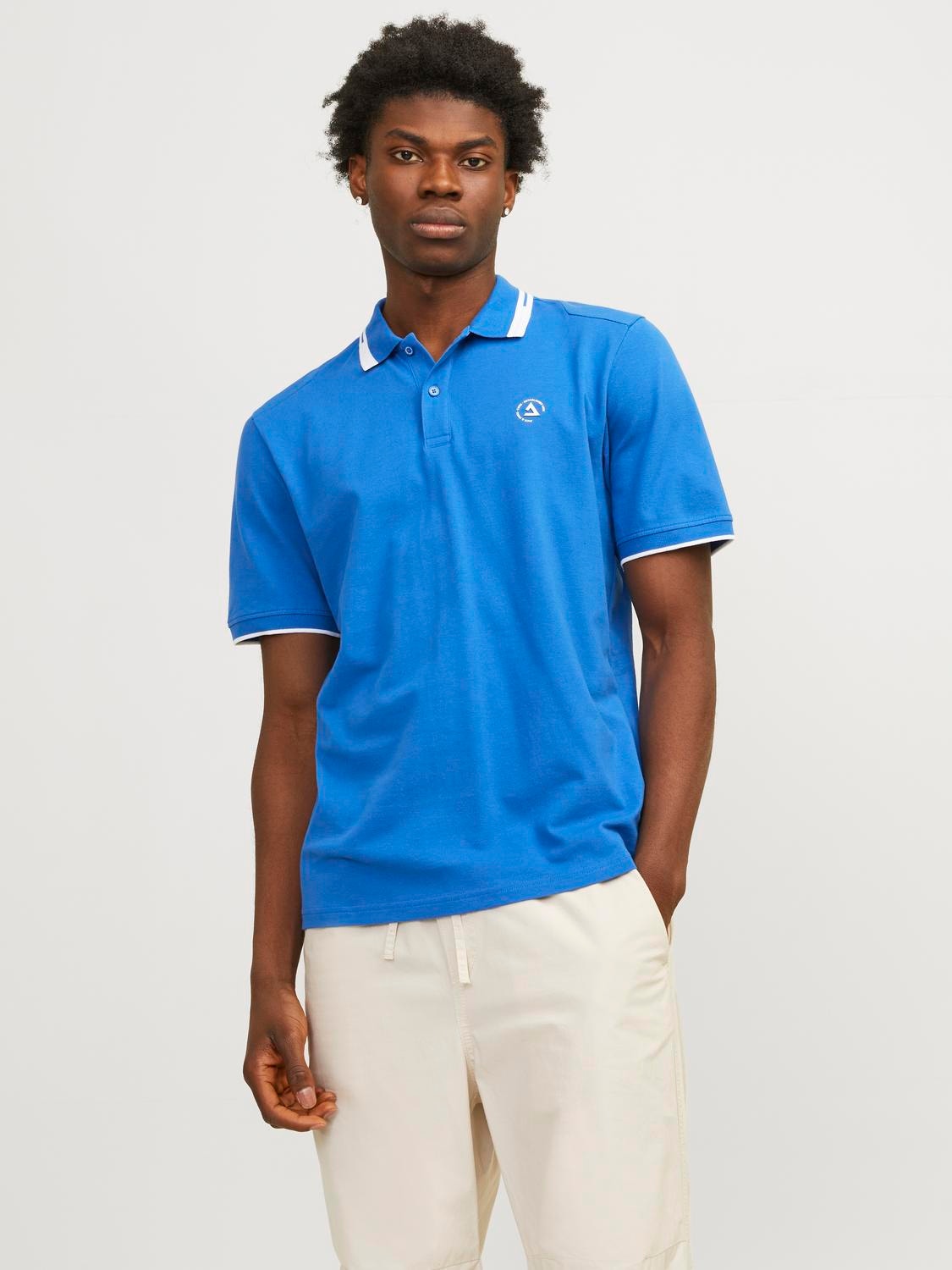 Jack & Jones Einfarbig Polo T-shirt -Blue Iolite - 12252395