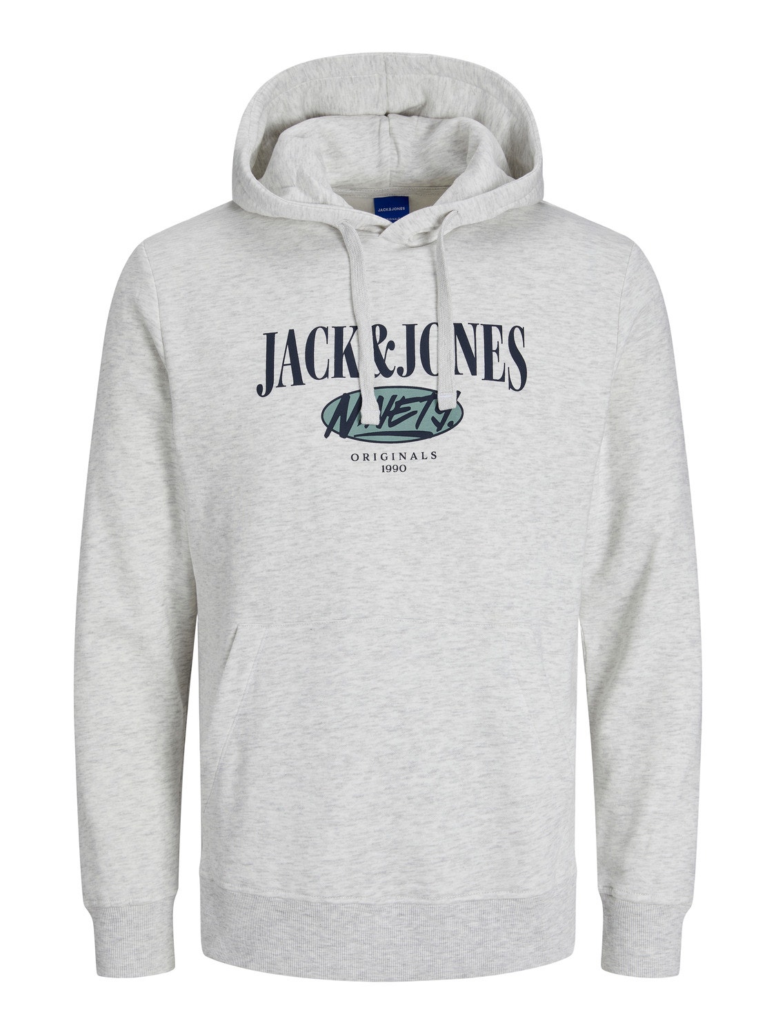 Jack & Jones Logo Mikina s kapucí -White Melange - 12252402