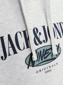 Jack & Jones Logo Hættetrøje -White Melange - 12252402