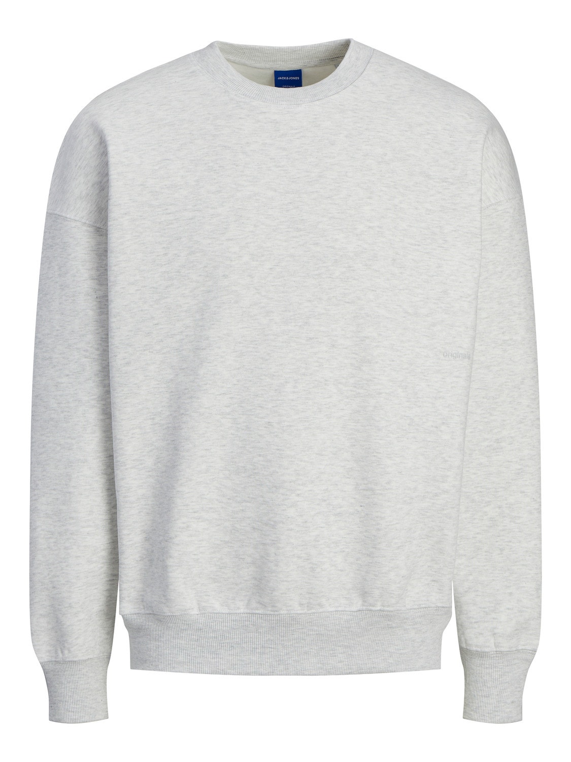 Jack & Jones Ensfarvet Sweatshirt med rund hals -White Melange - 12252408