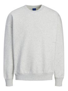 Jack & Jones Plain Crewn Neck Sweatshirt -White Melange - 12252408