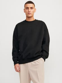 Jack & Jones Ensfarvet Sweatshirt med rund hals -Black - 12252408