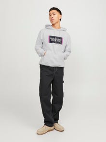 Jack & Jones Painettu Huppari -White Melange - 12252409