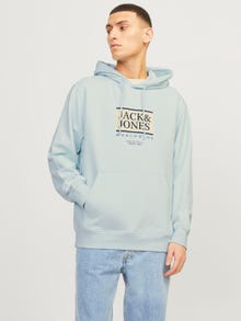 Jack & Jones Printed Hoodie -Skylight - 12252409