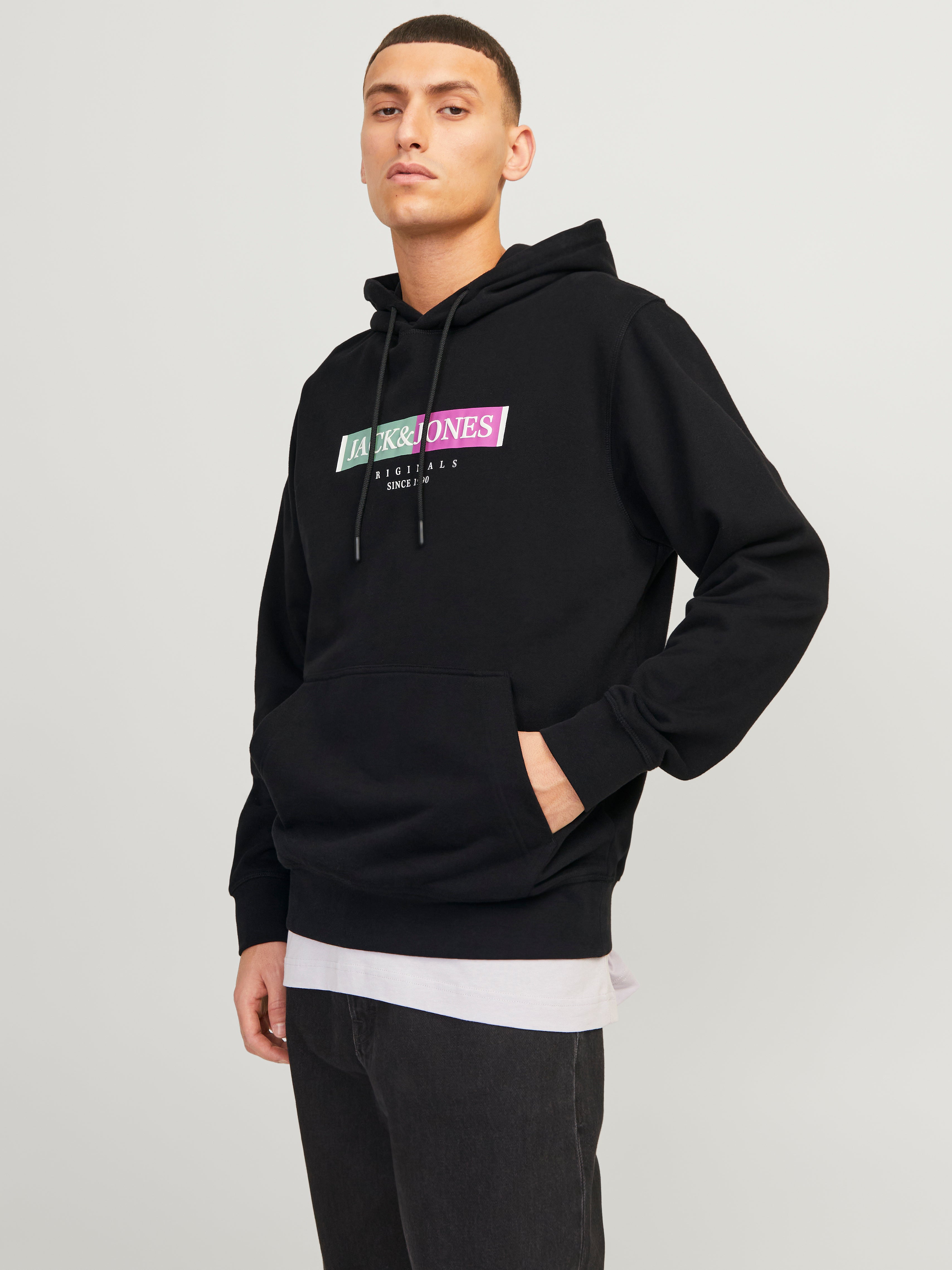 Jack jones black online hoodie