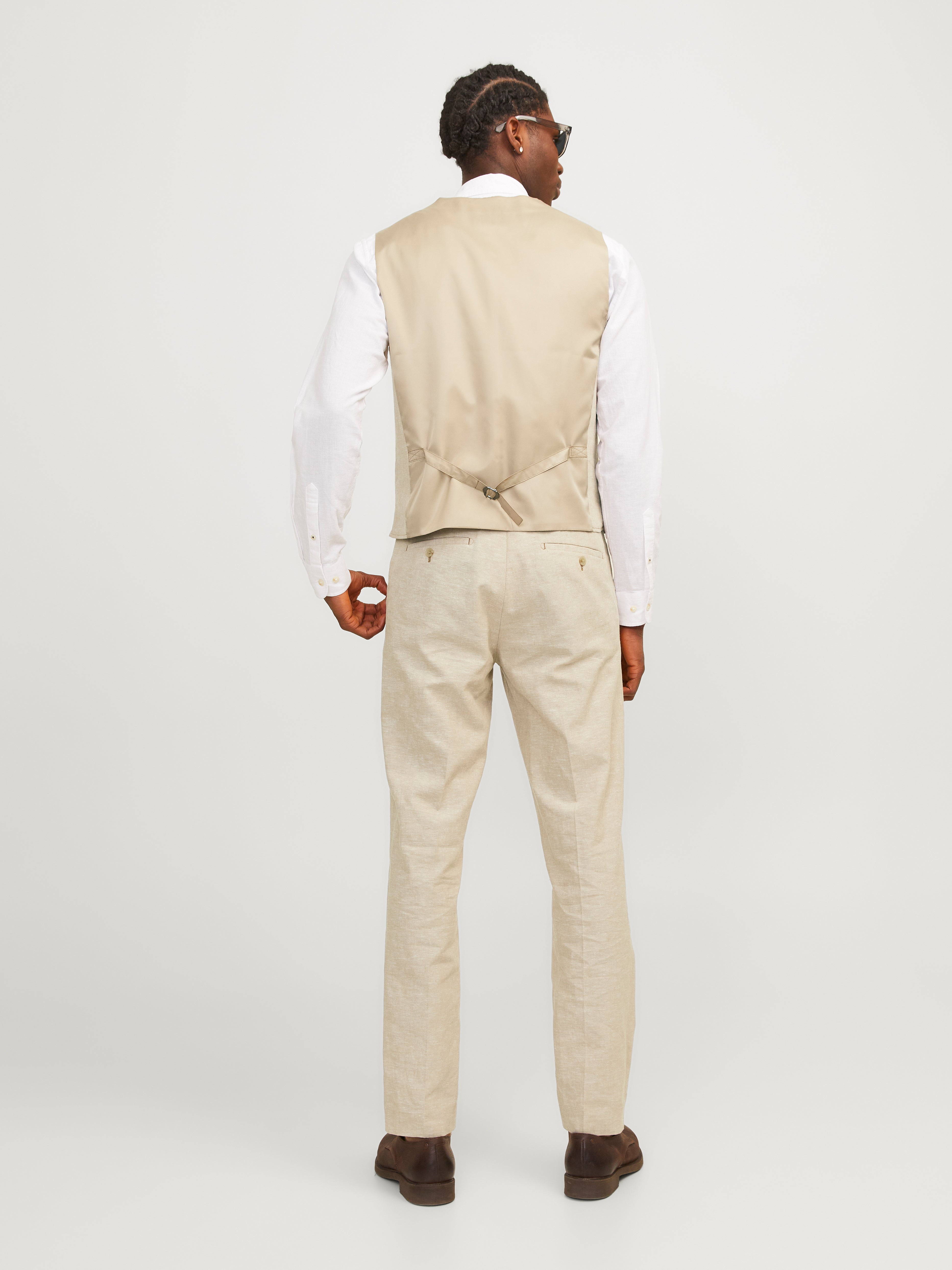 Jack & Jones JPRRIVIERA Regular Fit Tailored Waistcoat -Travertine - 12252464