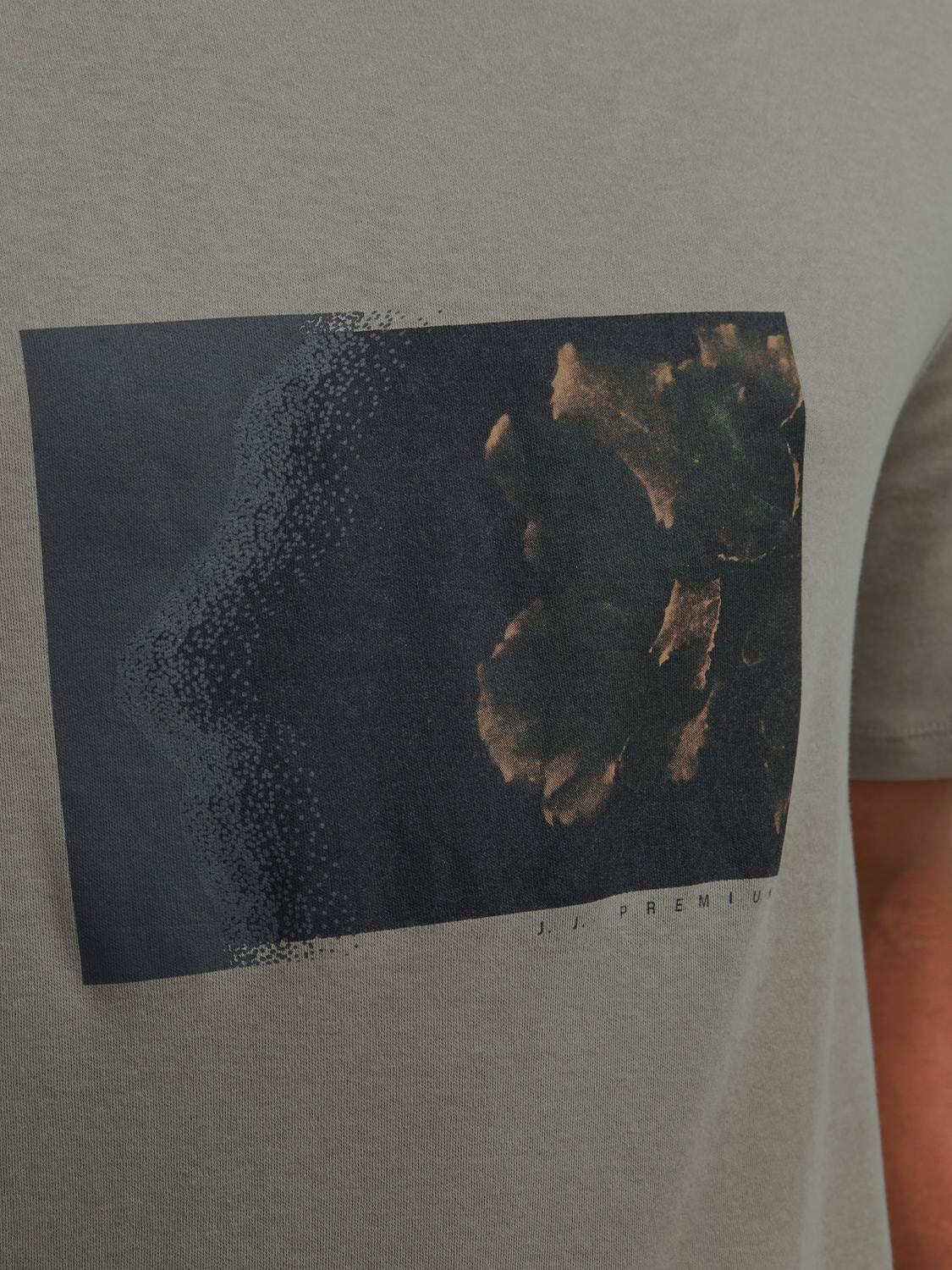 Jack & Jones Z fotonadrukiem Okrągły dekolt T-shirt -Brindle - 12252521