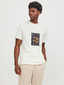 Jack & Jones Photo print Crew neck T-shirt -Tofu - 12252521