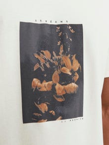 Jack & Jones Z fotonadrukiem Okrągły dekolt T-shirt -Tofu - 12252521