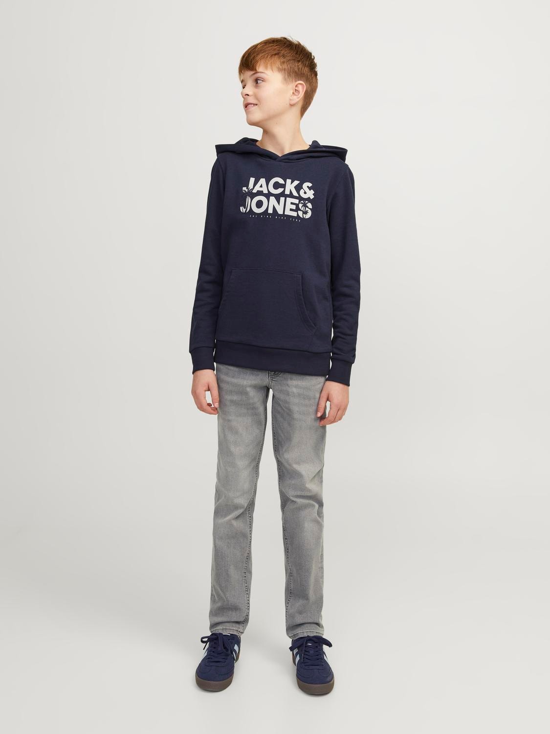 Jack & Jones JWGLENN JJIORIGINAL SQ 273 Slim fit jeans Til drenge -Grey Denim - 12252553