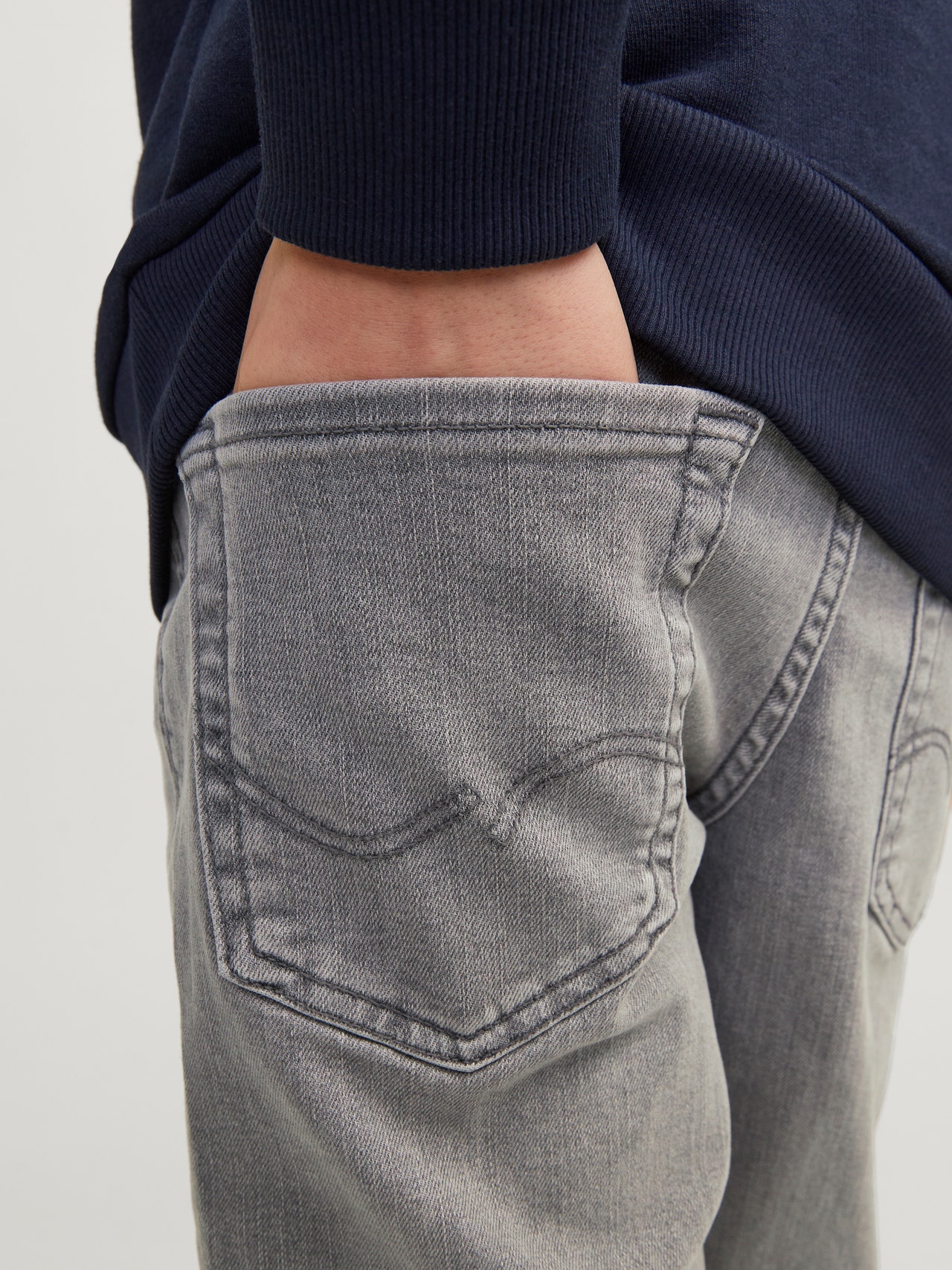 Jack & Jones JWGLENN JJIORIGINAL SQ 273 Slim fit jeans Voor jongens -Grey Denim - 12252553