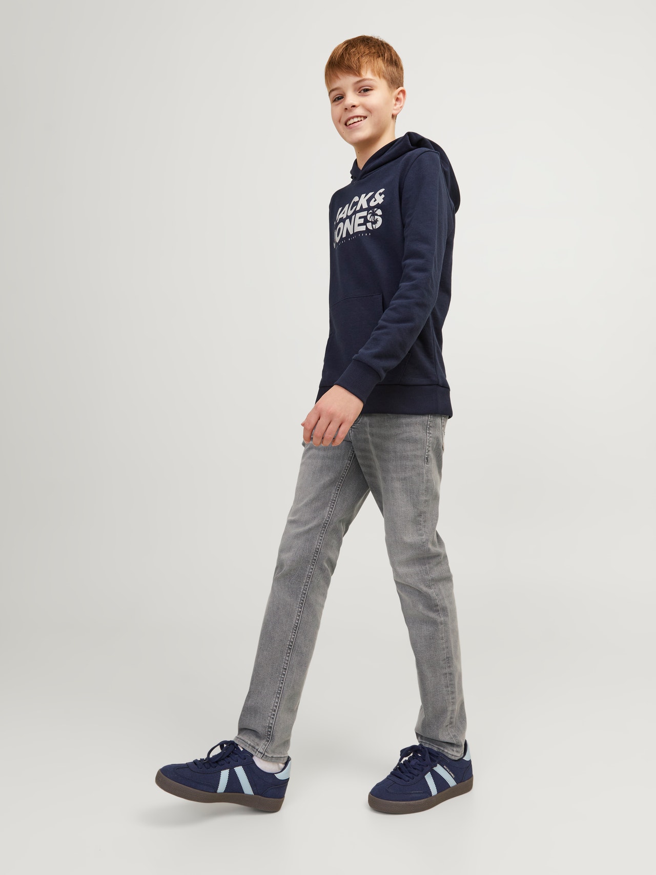 Jack & Jones JWGLENN JJIORIGINAL SQ 273 Slim fit jeans Voor jongens -Grey Denim - 12252553