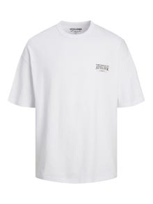 Jack & Jones Printed Crew neck T-shirt -Bright White - 12252644