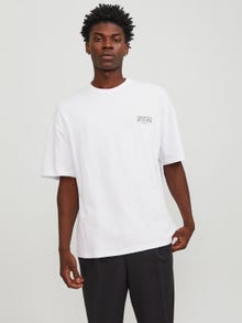 Jack & Jones Printed O-Neck T-shirt -Bright White - 12252644