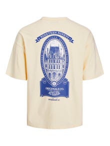 Jack & Jones Gedrukt Ronde hals T-shirt -Buttercream - 12252644
