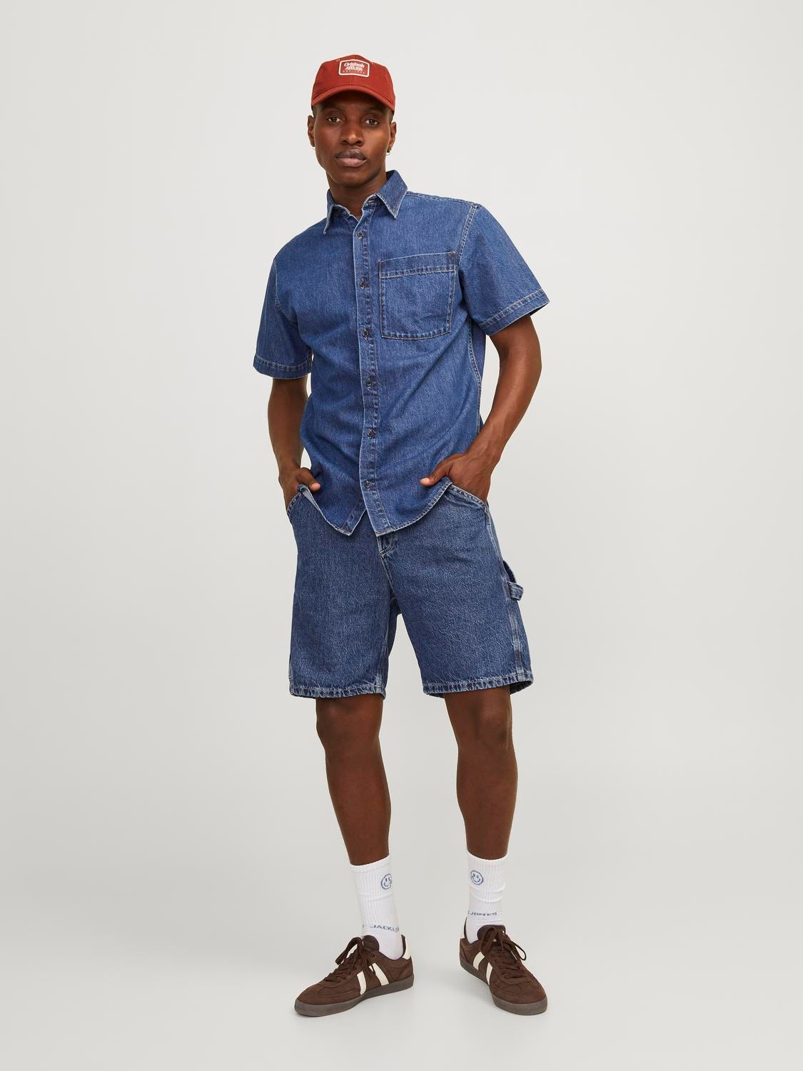 Jack & Jones Loose Fit Jeans-Shorts -Blue Denim - 12252713