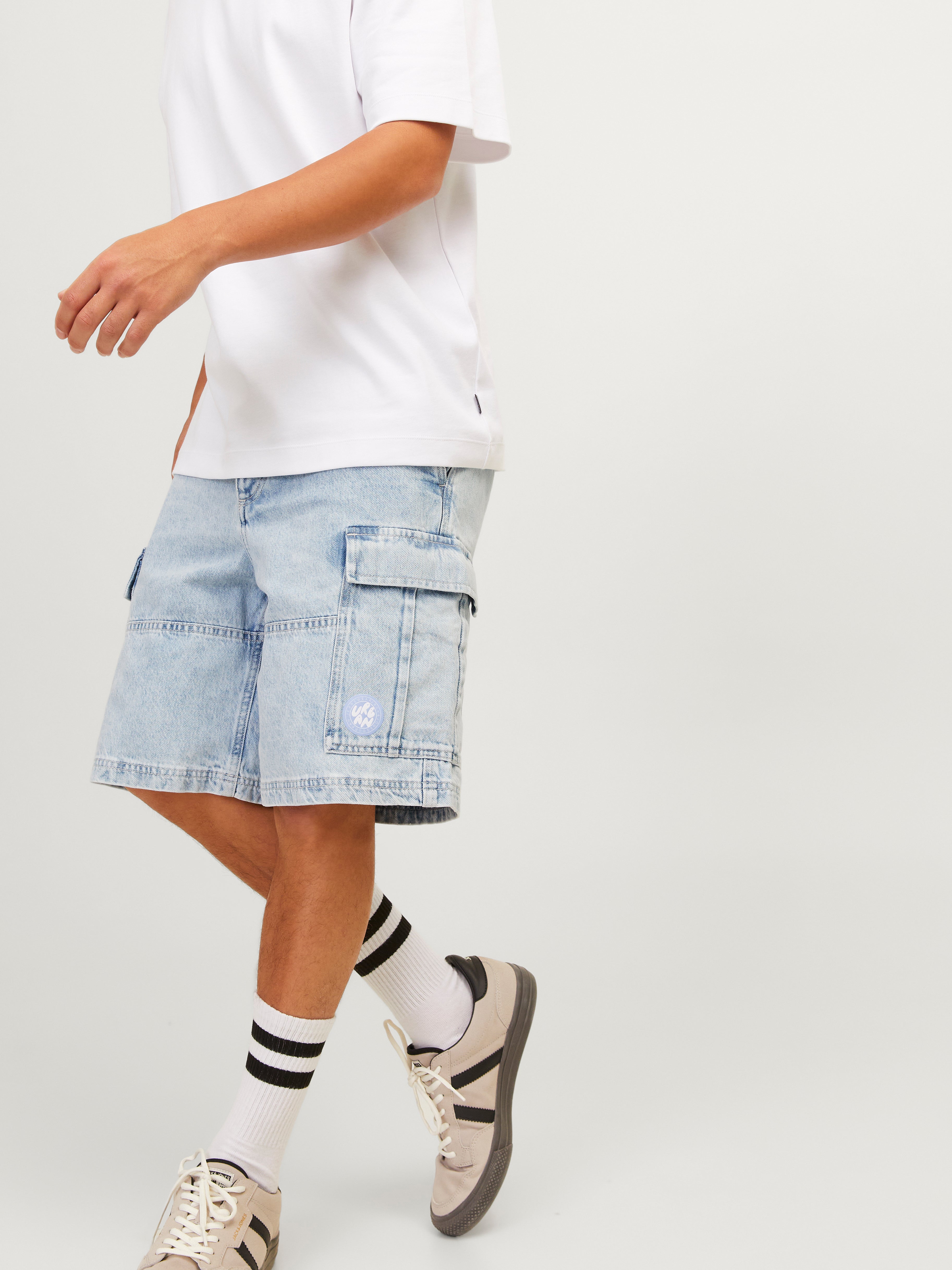 Jack & Jones Loose Fit Denim shorts -Blue Denim - 12252725