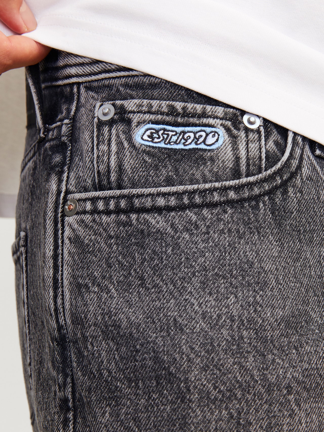 Jack & Jones Baggy fit Jeans Shorts -Black Denim - 12252788