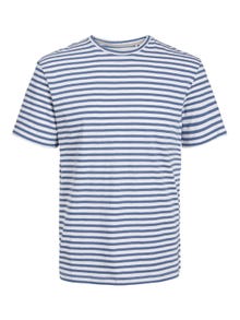 Jack & Jones Raidat Pyöreä pääntie T-paita -Blue Horizon - 12252797
