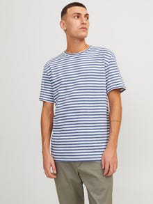 Jack & Jones Gestreift Rundhals T-shirt -Blue Horizon - 12252797