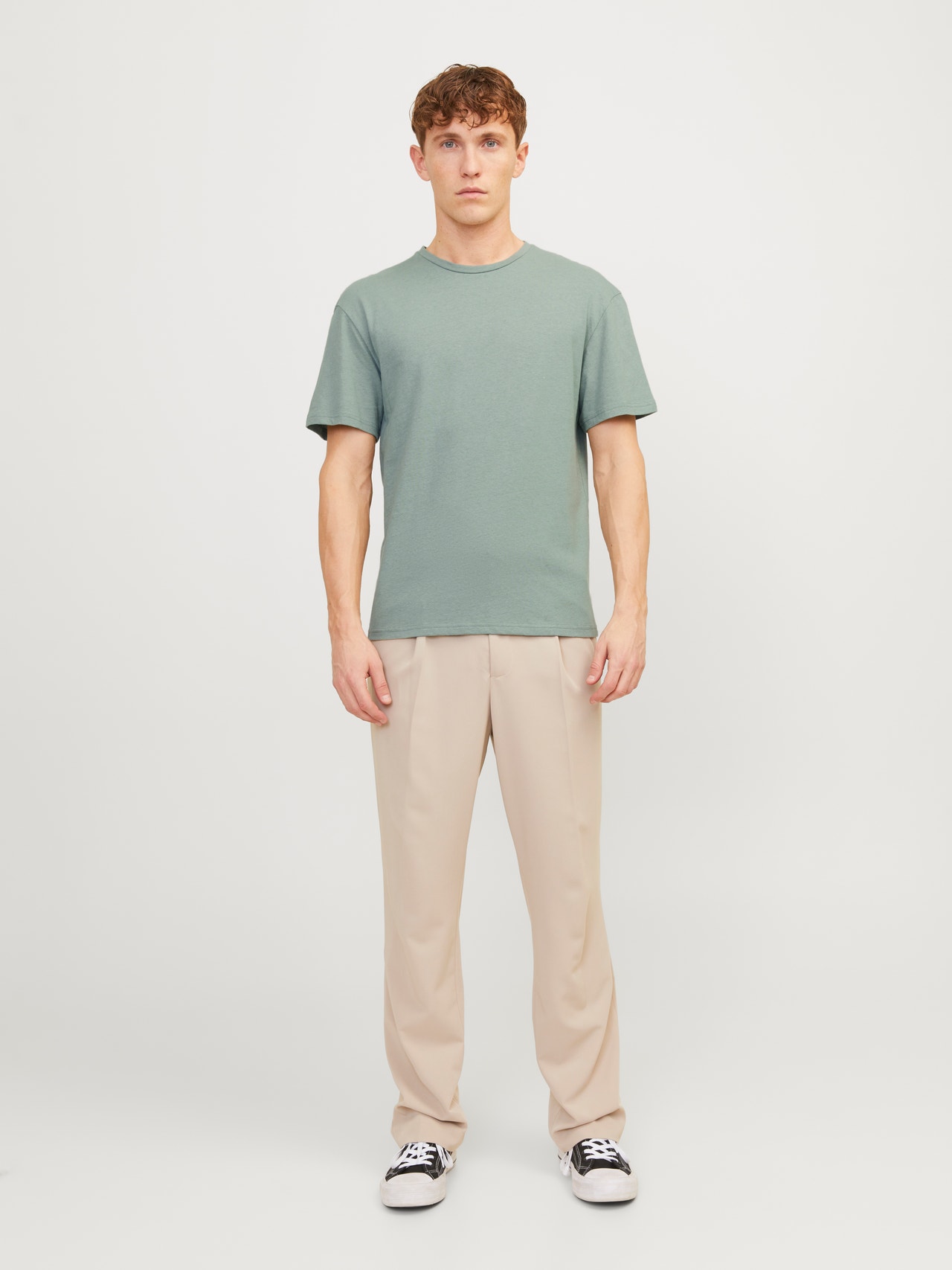 Striped Crew neck T-shirt | Medium Green | Jack & Jones®