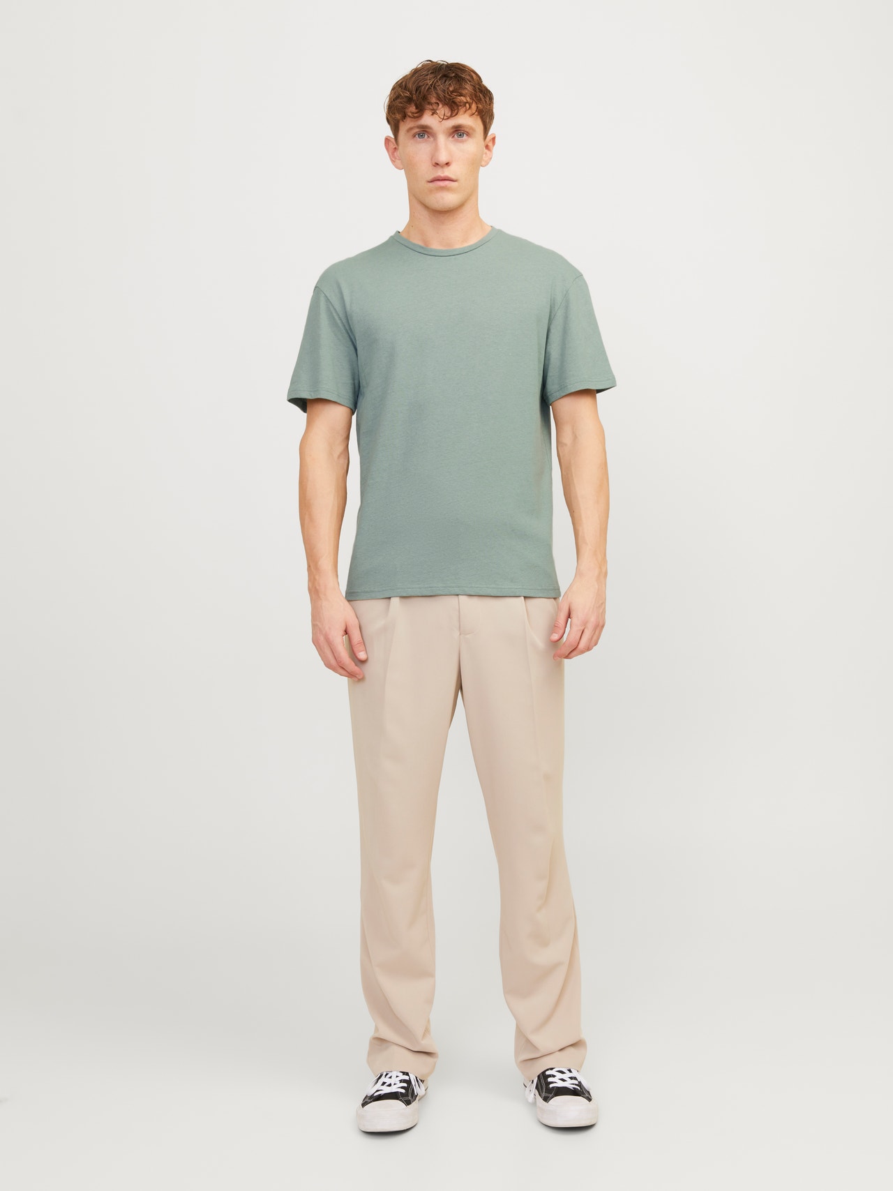 Jack & Jones W paski Okrągły dekolt T-shirt -Lily Pad - 12252797