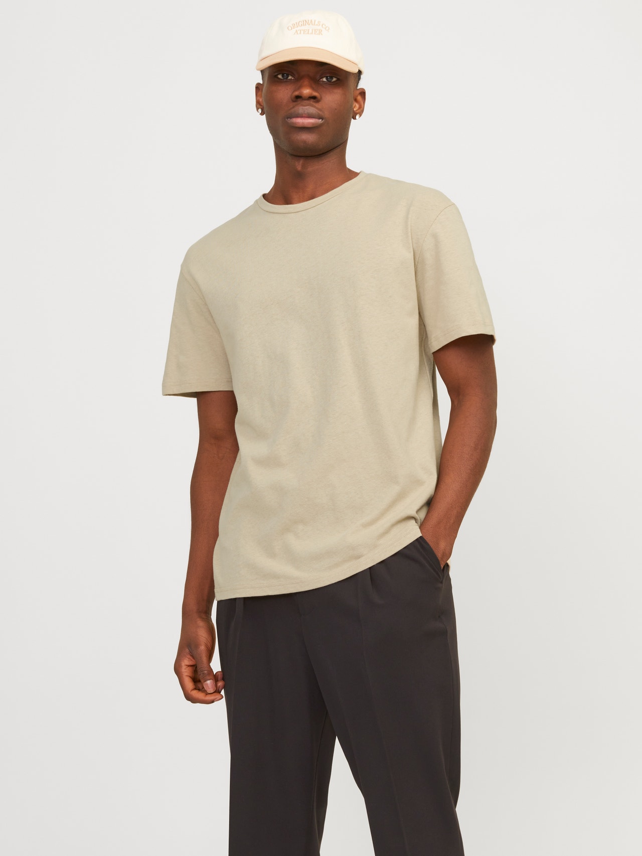 Jack & Jones W paski Okrągły dekolt T-shirt -Fields Of Rye - 12252797