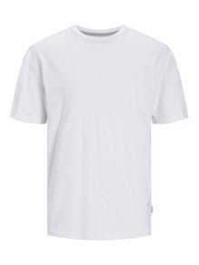 Jack & Jones Gestreift Rundhals T-shirt -Bright White - 12252797