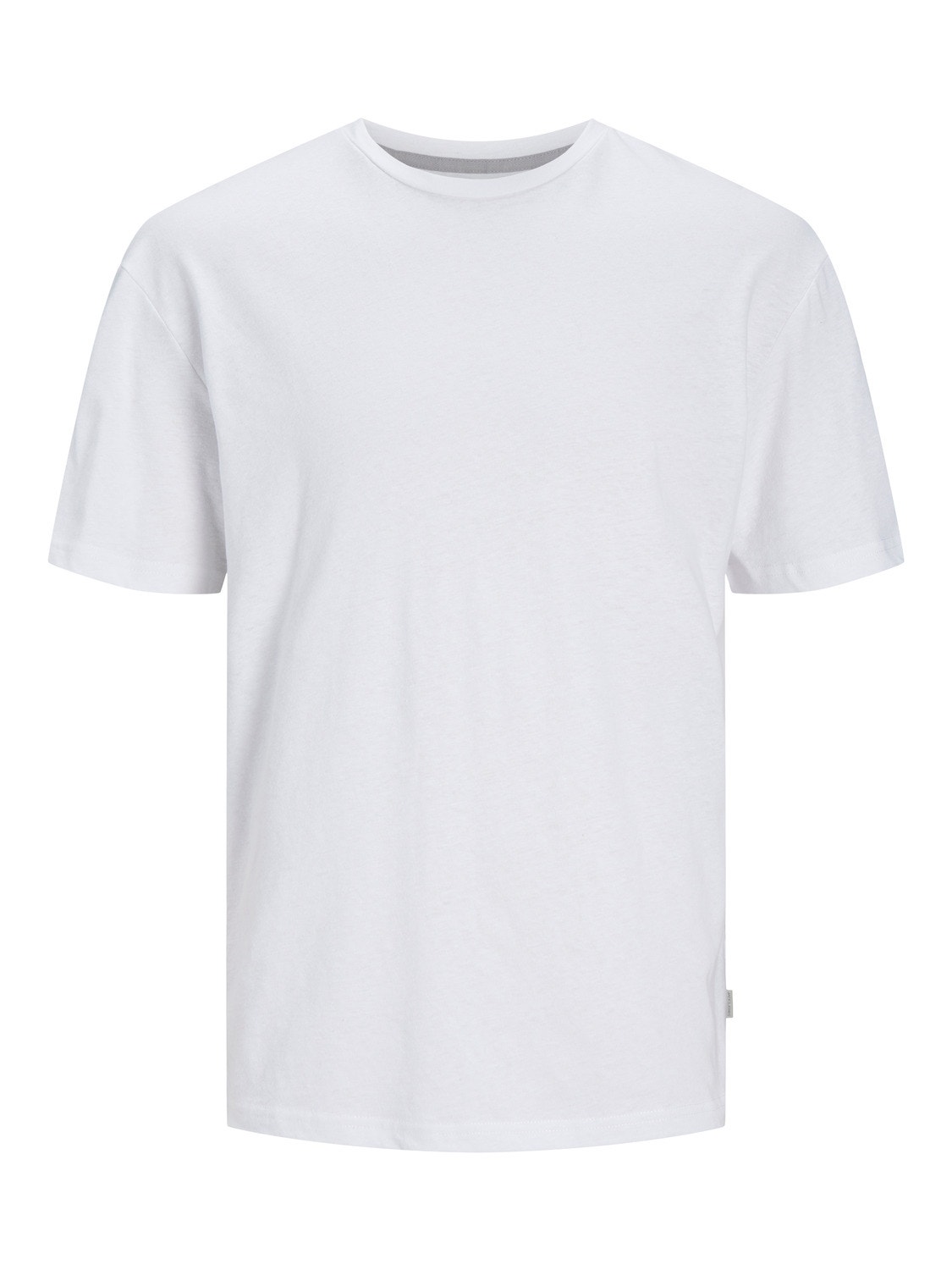 Jack & Jones Raidat Pyöreä pääntie T-paita -Bright White - 12252797