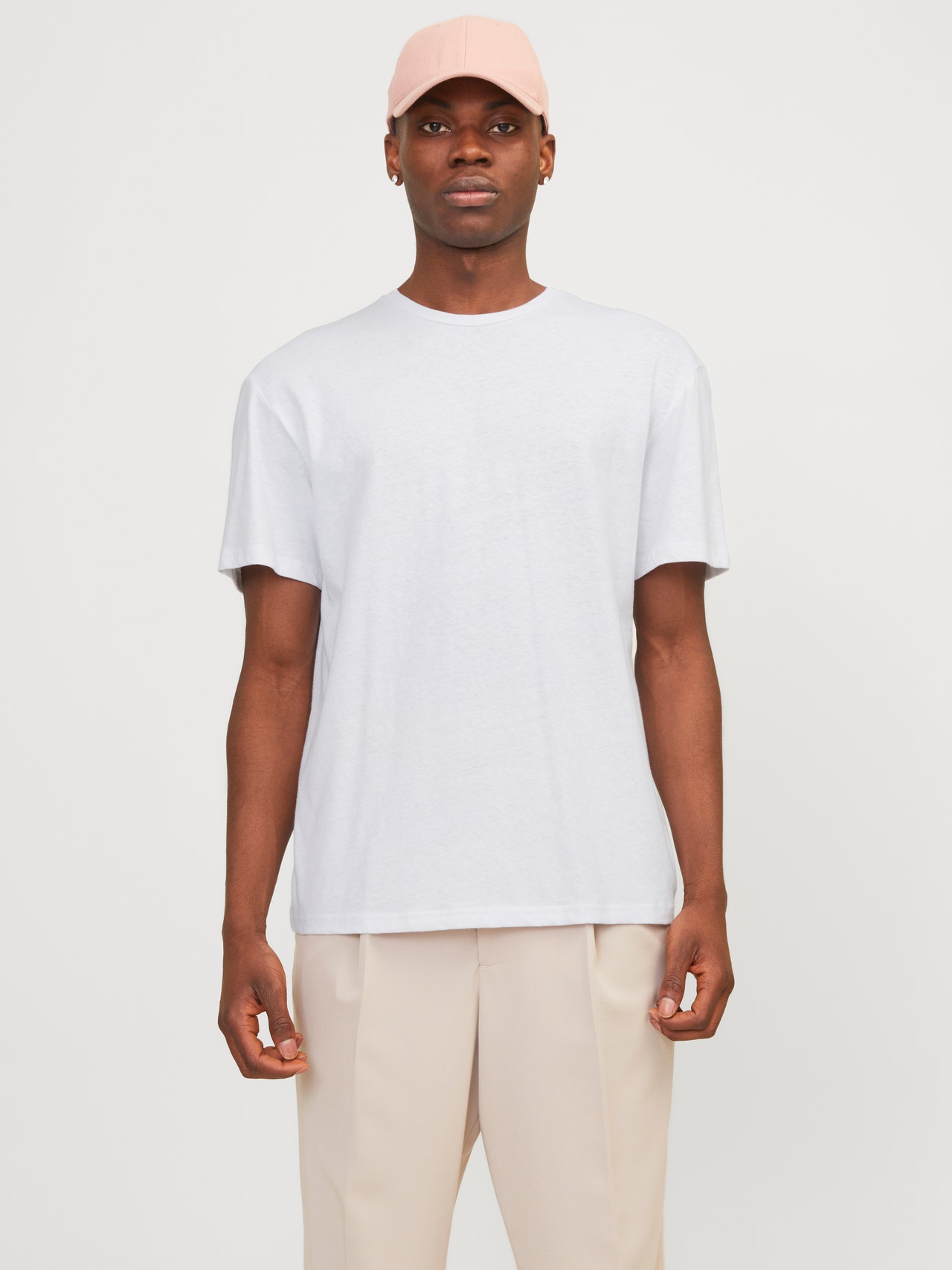 Jack & Jones Sima Környak Trikó -Bright White - 12252797