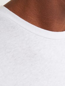 Jack & Jones Raidat Pyöreä pääntie T-paita -Bright White - 12252797