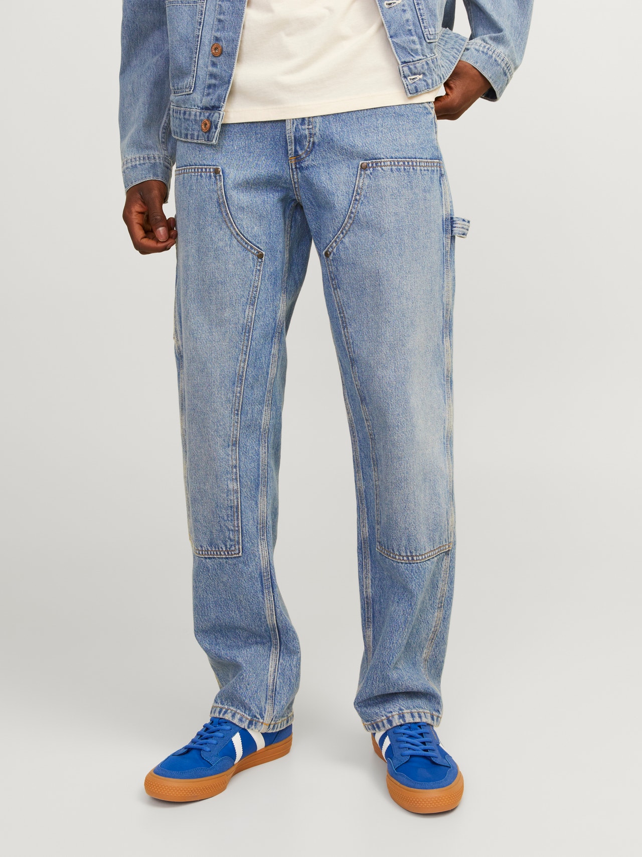 Jack & Jones JJIEDDIE JJPAINTER SBD 820 Loose fit farmer -Blue Denim - 12252798