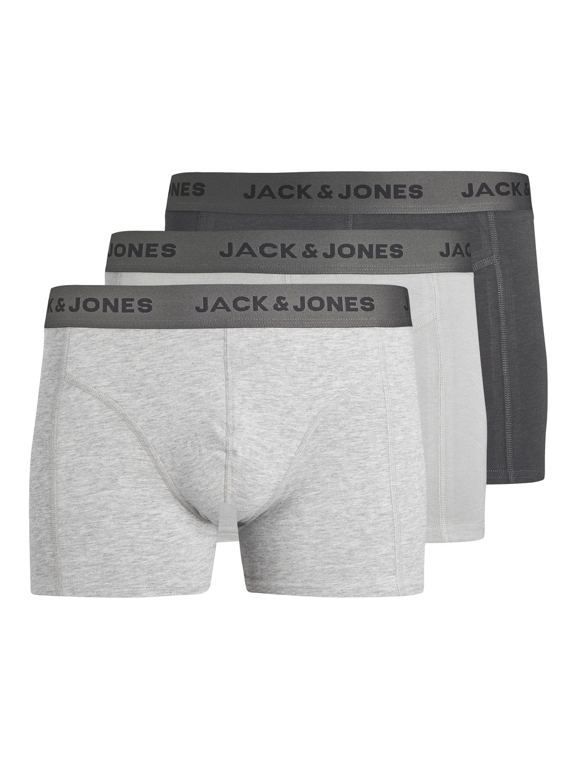 Jack & Jones 3-pakning Underbukser -Dark Grey Melange - 12252801