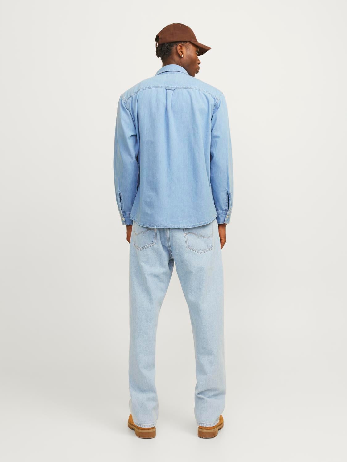 Boxy fit Denim Shirt, Medium Blue